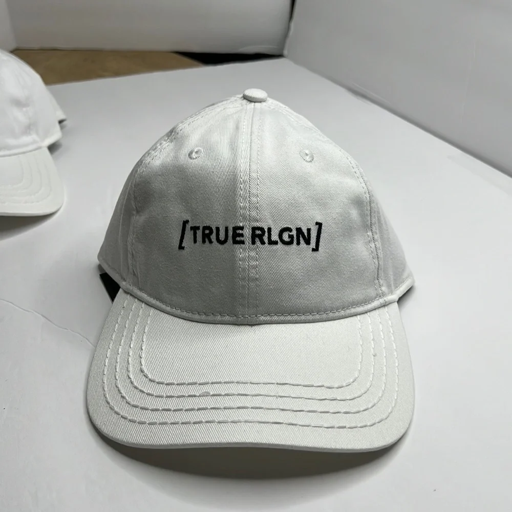 True Religion White Cap with Black Logo